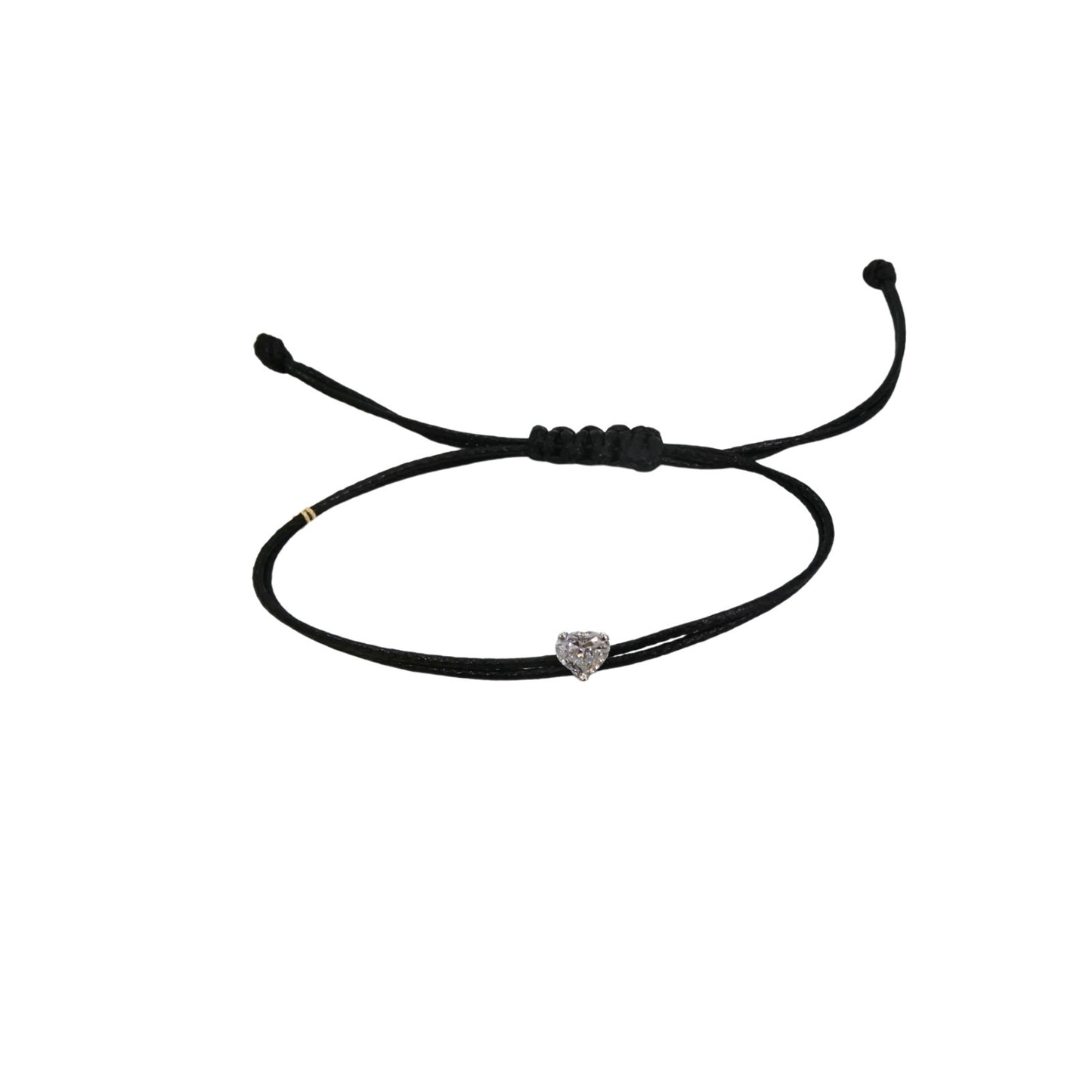 Black bracelet heart shape 0.31 carat