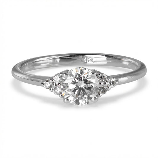 White gold ring BR diamond GIA F I1 0.70 carat big stone