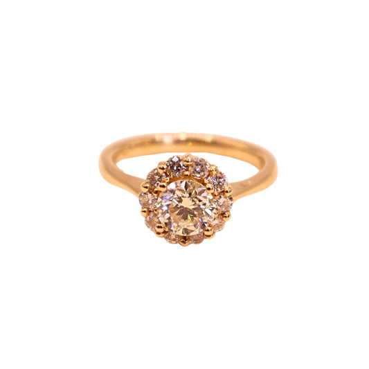 BR ring yellow gold GIA N SI1 1.01 carat