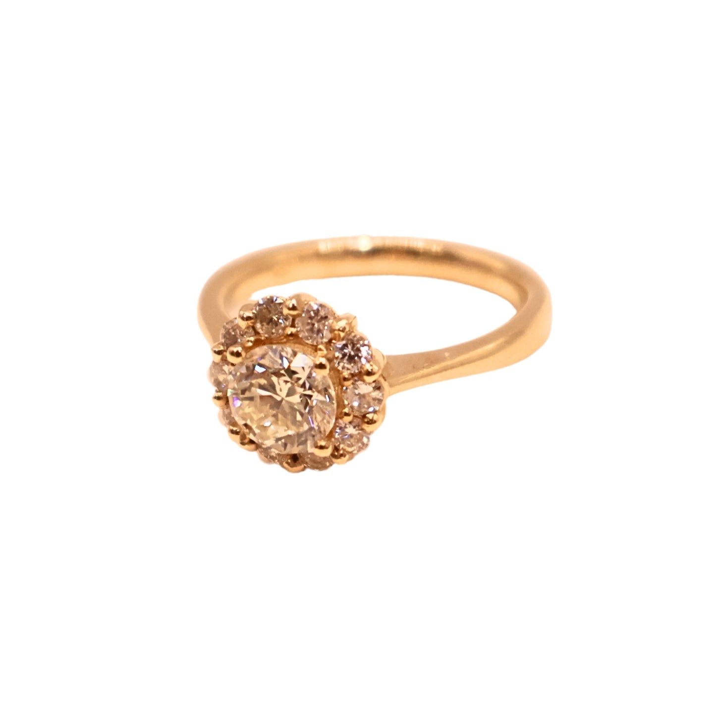 BR ring yellow gold GIA N SI1 1.01 carat