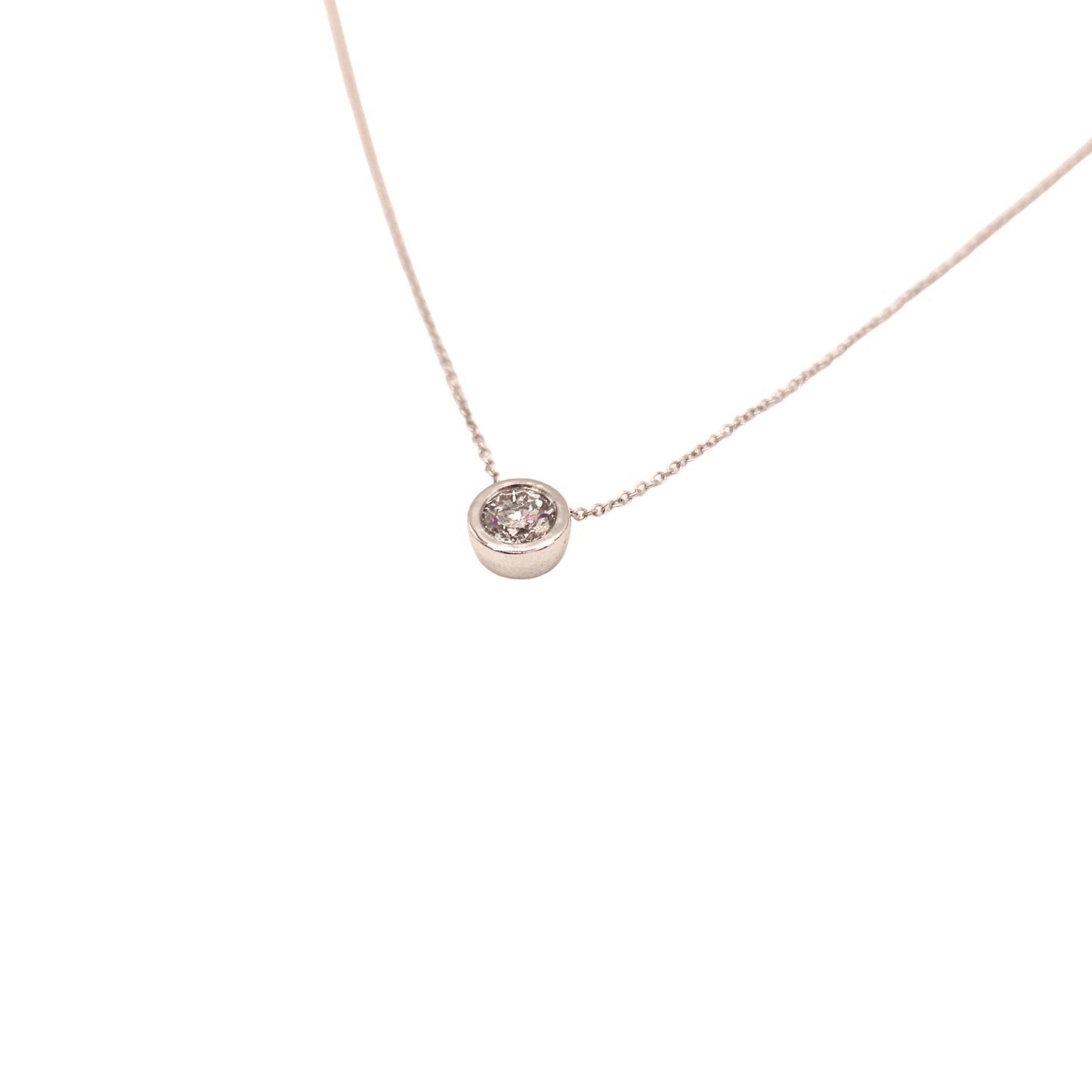BR round diamond necklace white gold 0.52 carat