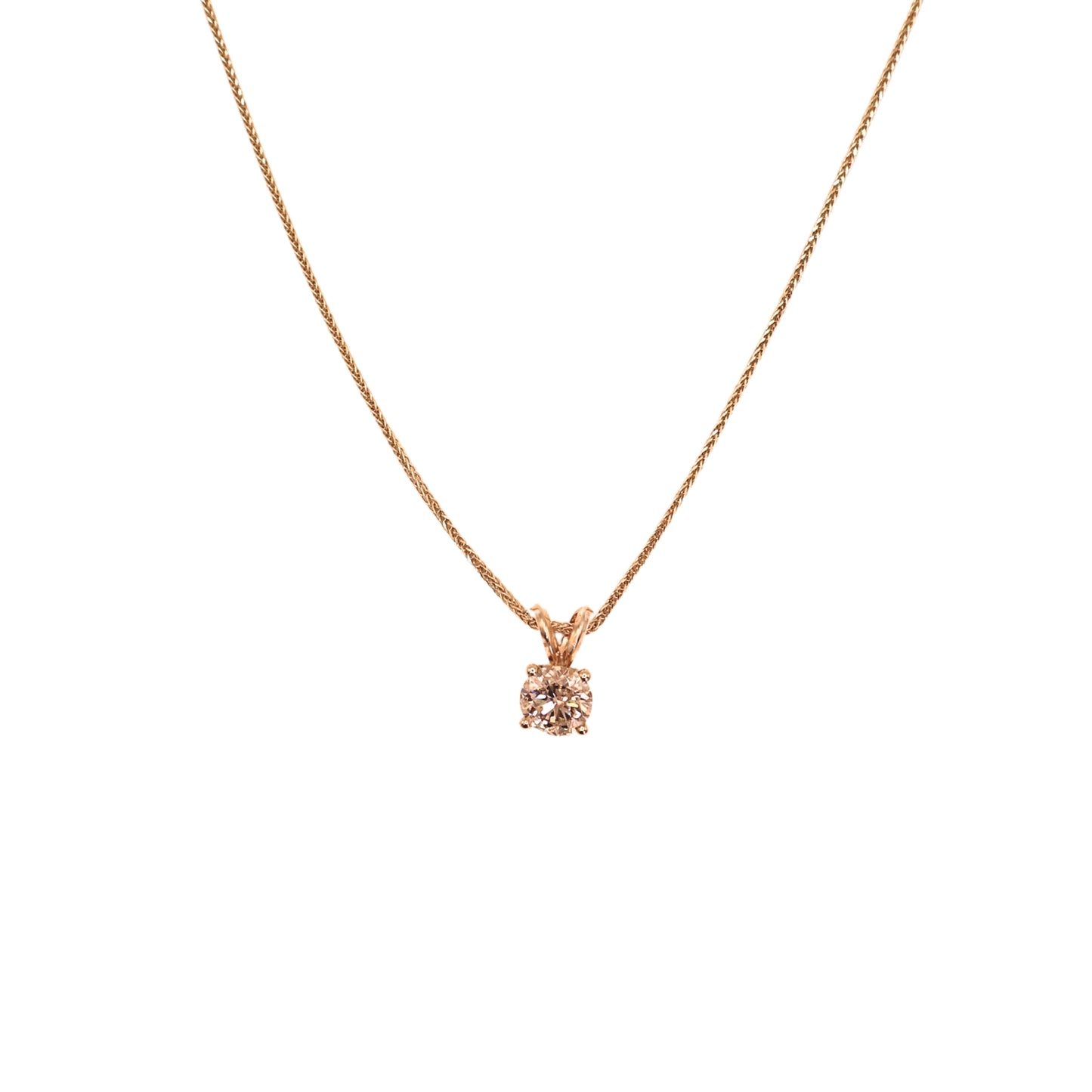 BR round diamond necklace yellow gold 1.2 carat