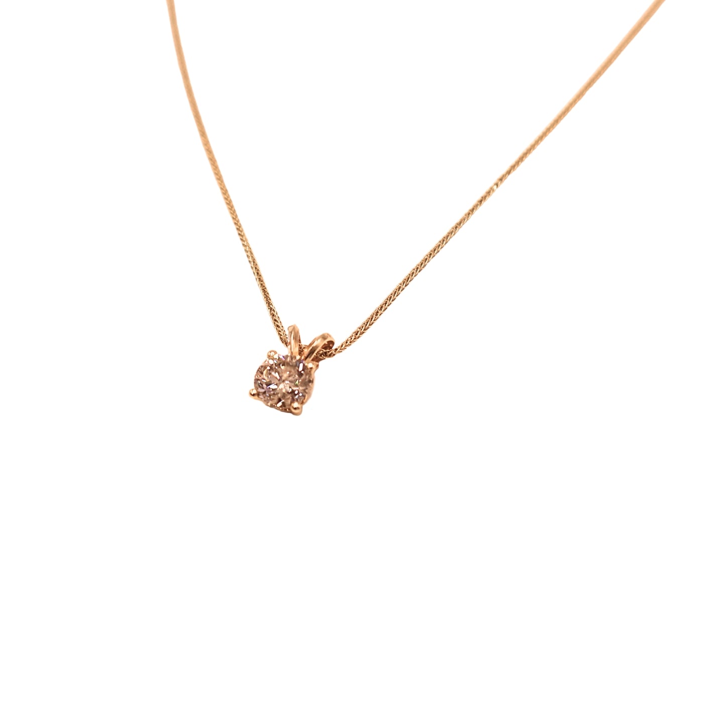 BR round diamond necklace yellow gold 1.2 carat