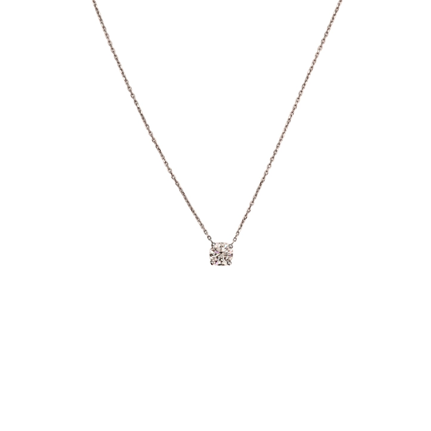 BR round necklace white gold  GIA M VS1 0.72 carat