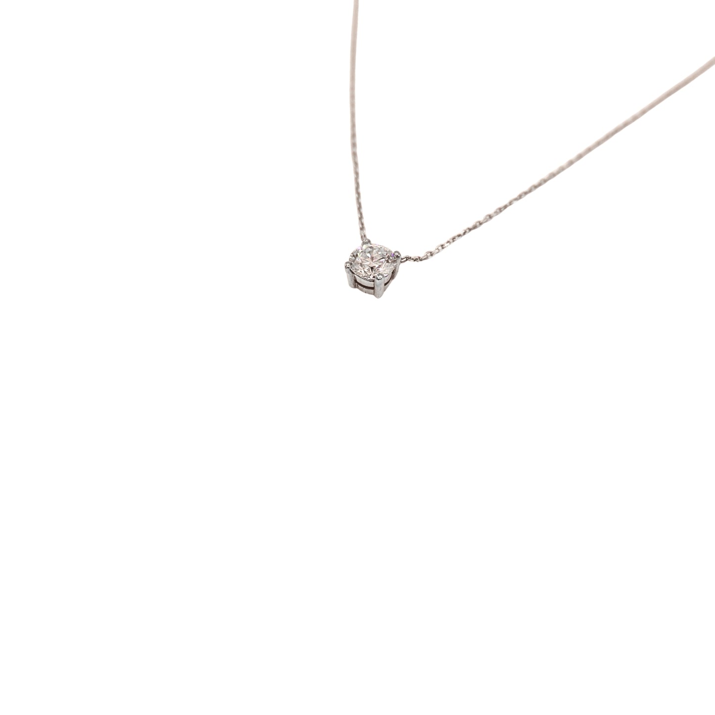 BR round necklace white gold  GIA M VS1 0.72 carat
