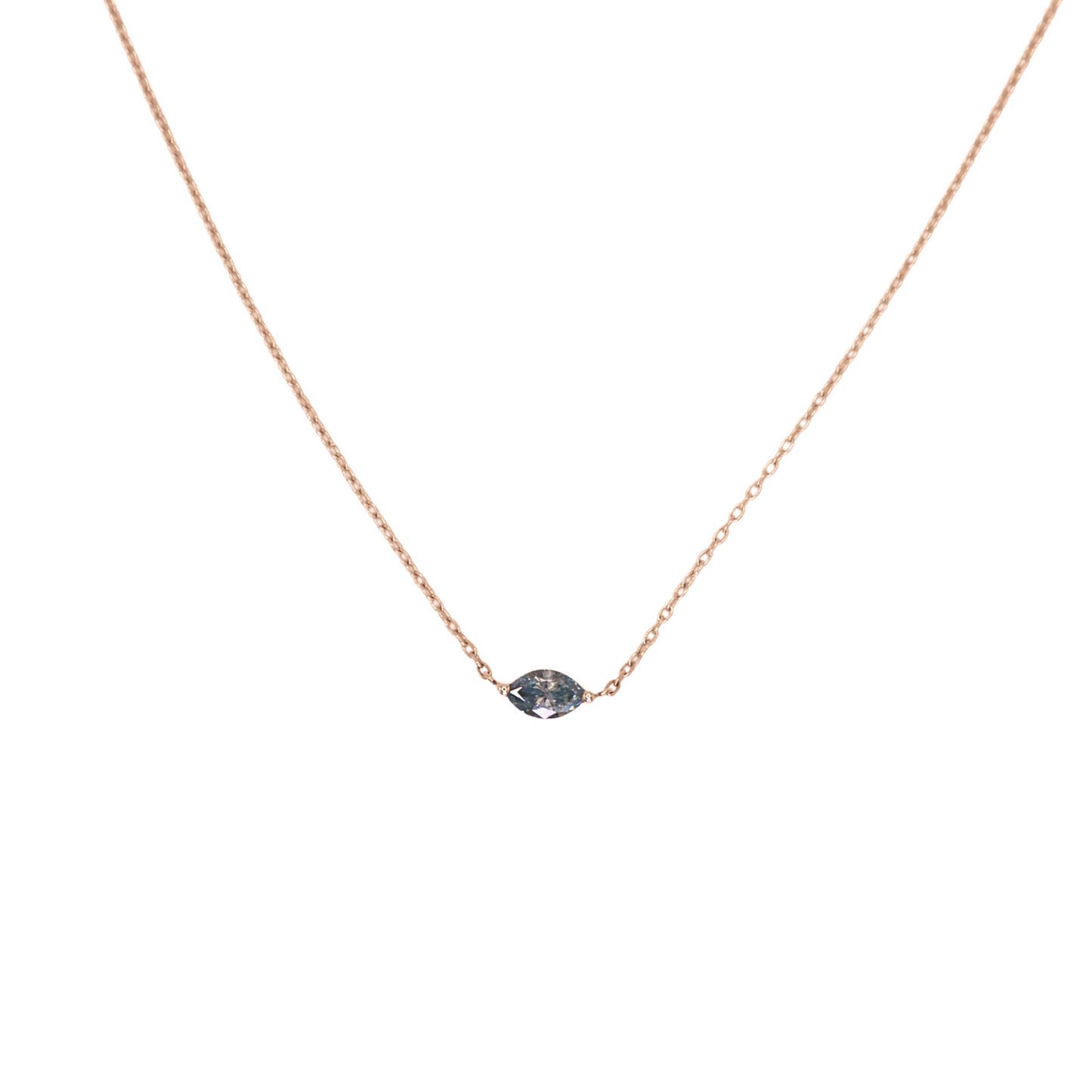 Blue marquise necklace 0.36 carat