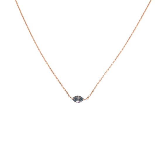 Blue marquise necklace 0.36 carat