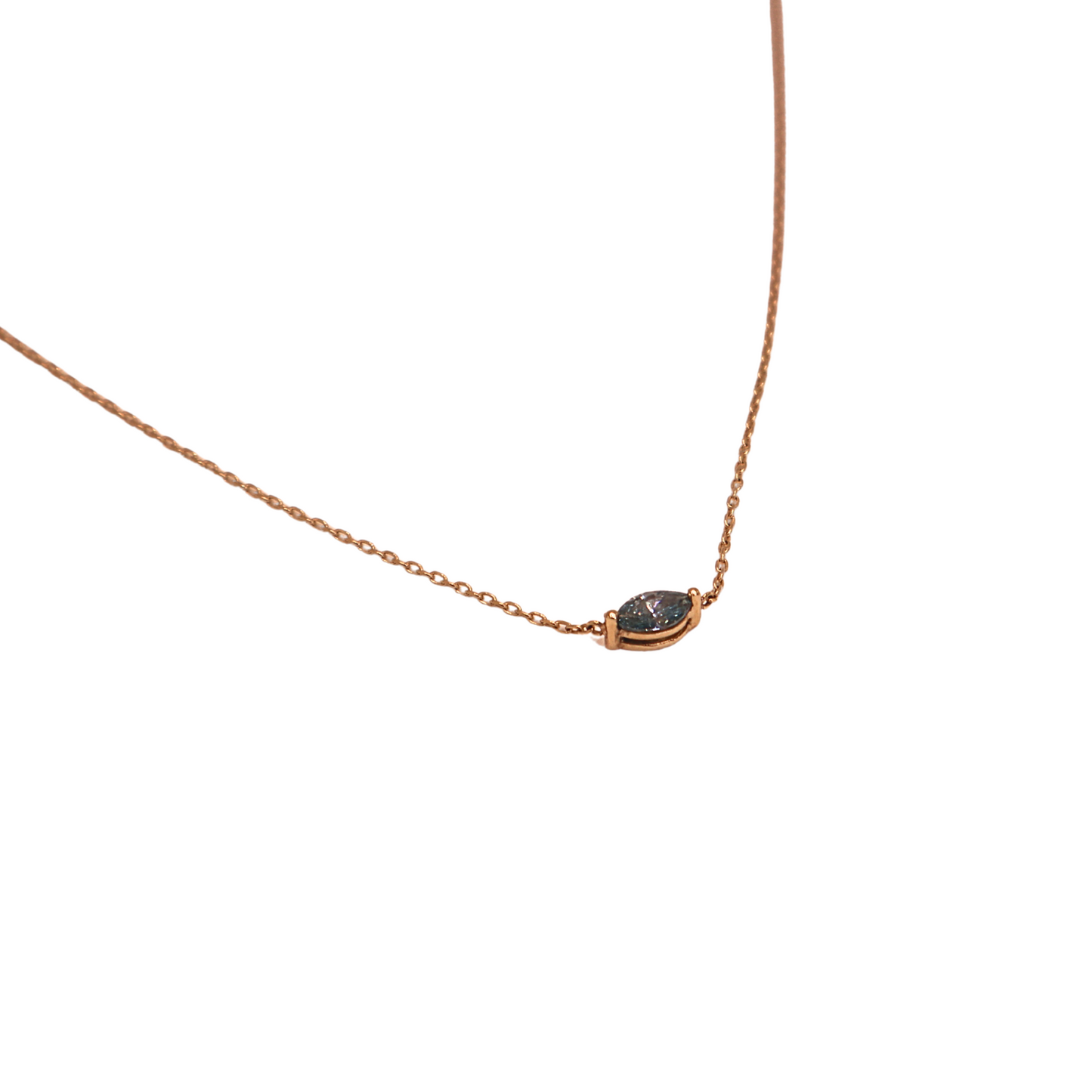 Blue marquise necklace 0.36 carat