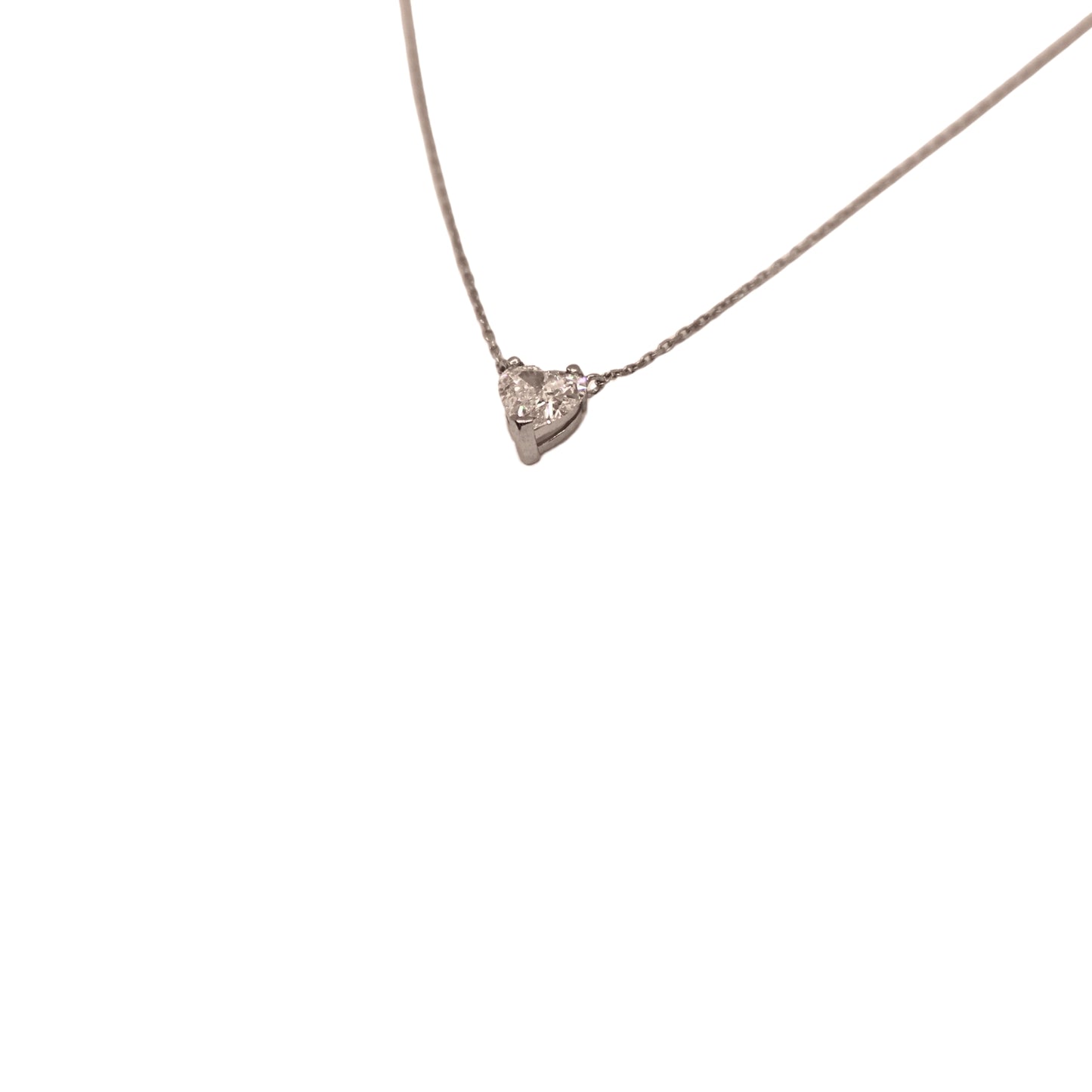 Heart necklace white gold GIA F SI1 0.71 carat