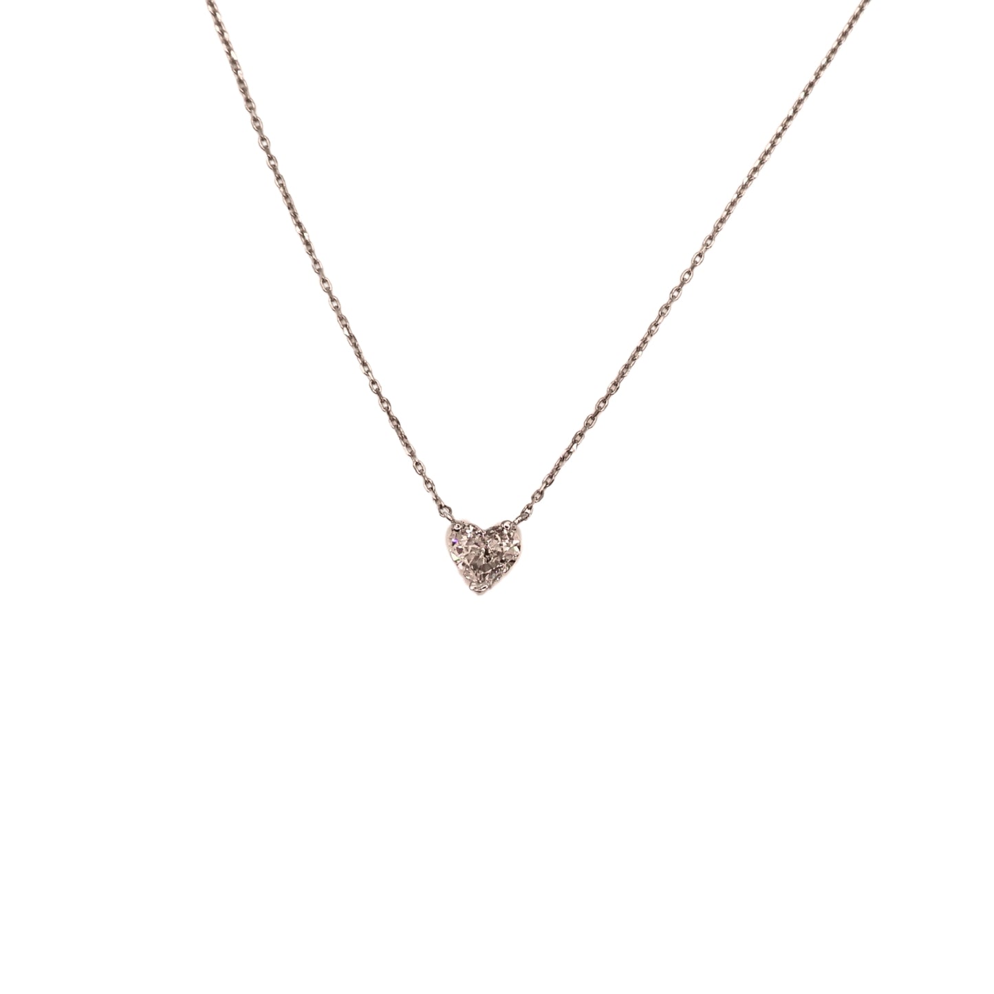 Heart necklace white gold GIA F SI1 0.71 carat