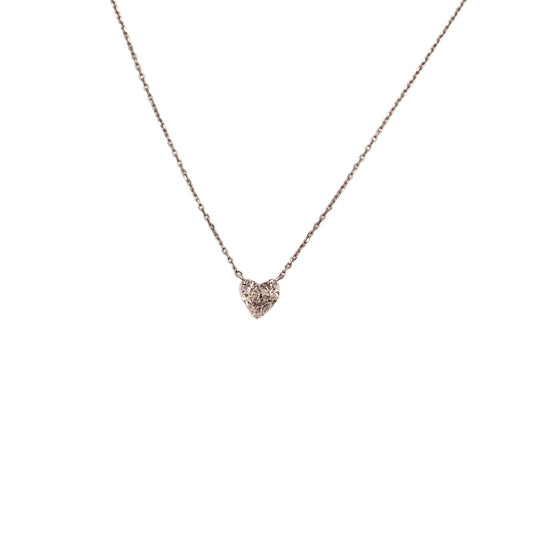Heart necklace white gold GIA F SI1 0.71 carat