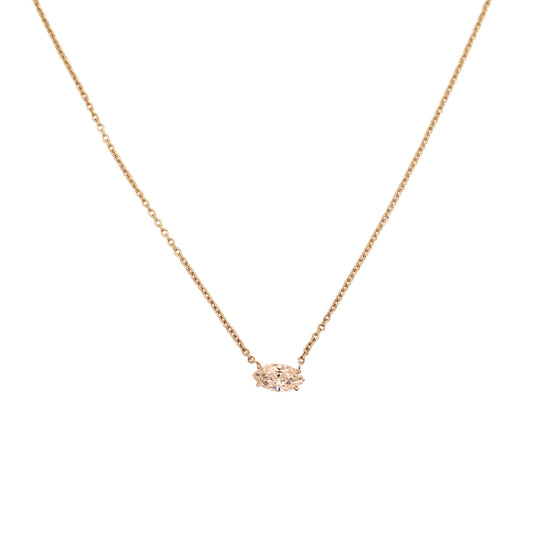 MQ necklace yellow gold GIA L VS2 0.78 carat