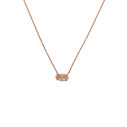 Marquise necklace yellow gold 0.80 carat