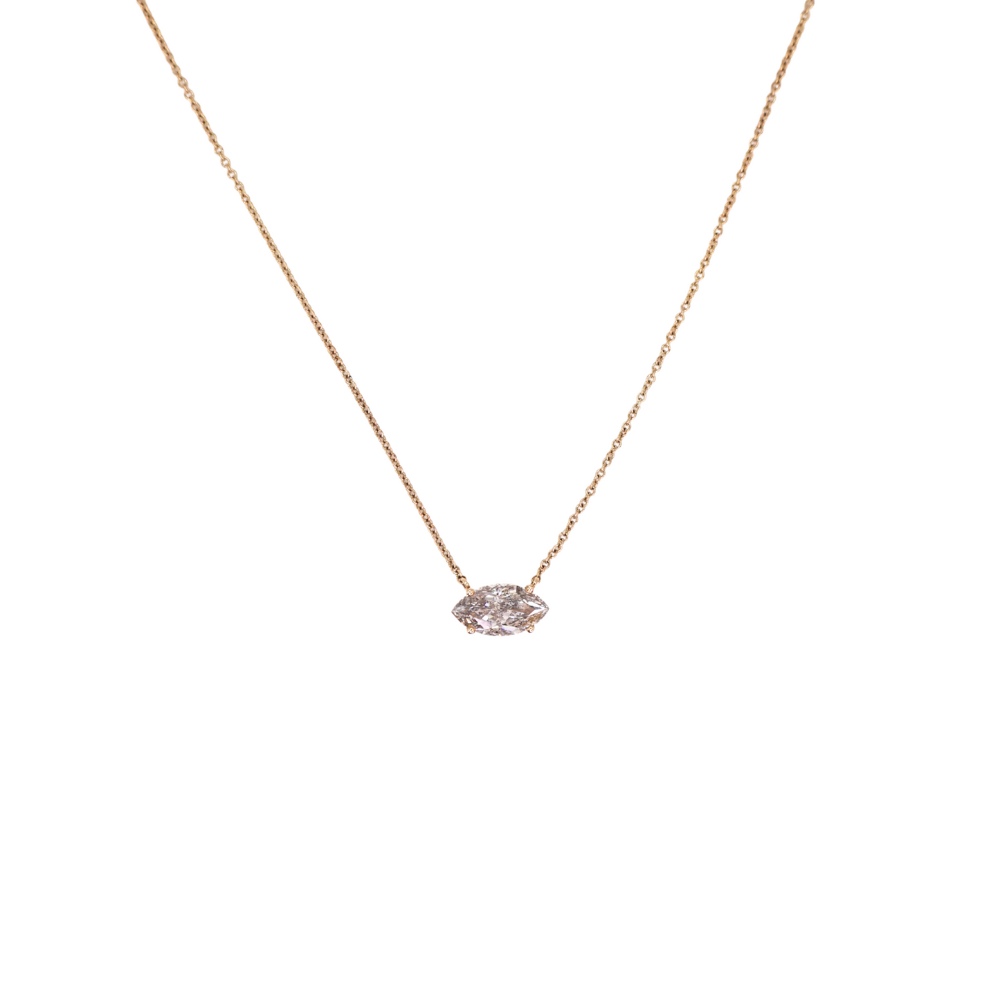 Marquise pendant yellow gold 2.06 carat MQ