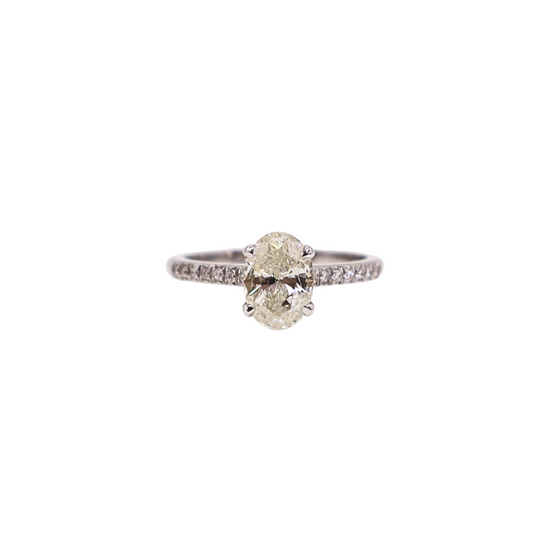 Oval White Gold Ring 0.74 CARAT