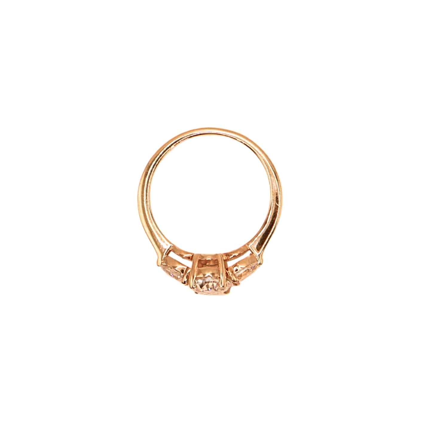 Oval ring yellow gold 1.12 carat GIA L SI2 +2 PS stones