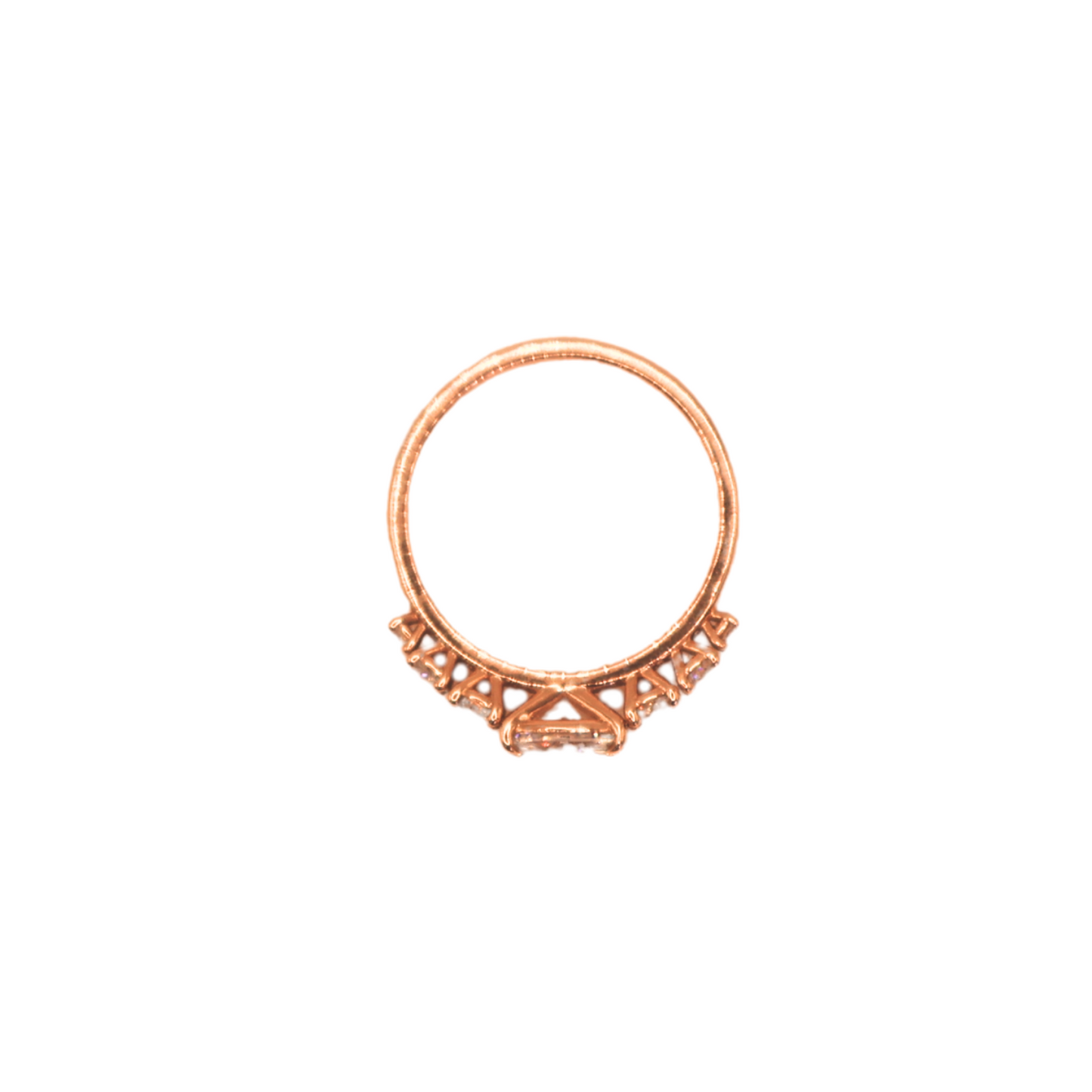 Oval rose gold ring with 7 stones 0.53 +0.41 carat