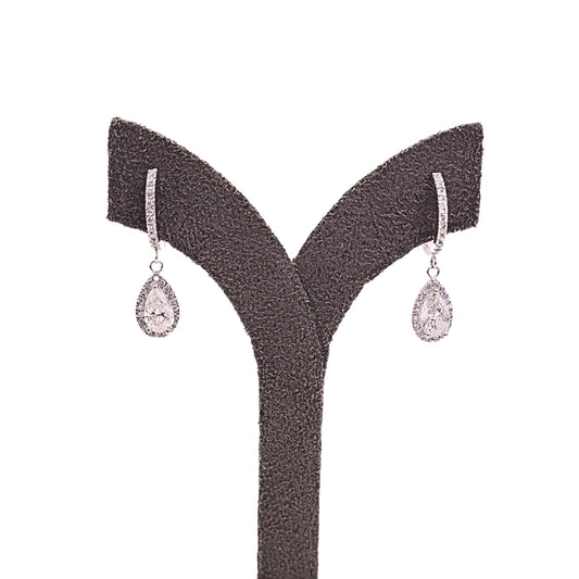 PS earrings white gold 0.84 + 0.83 carat