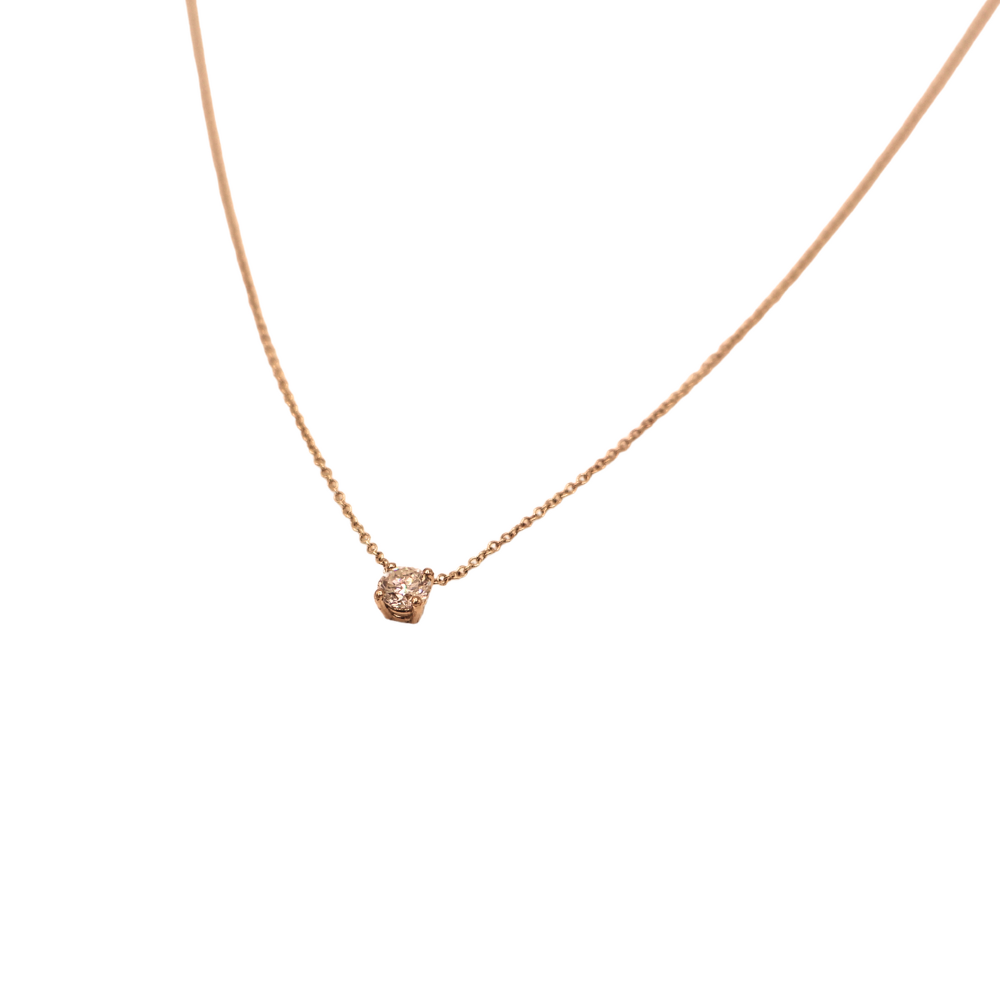 PS necklace GIA J I2 0.31 carat yellow gold
