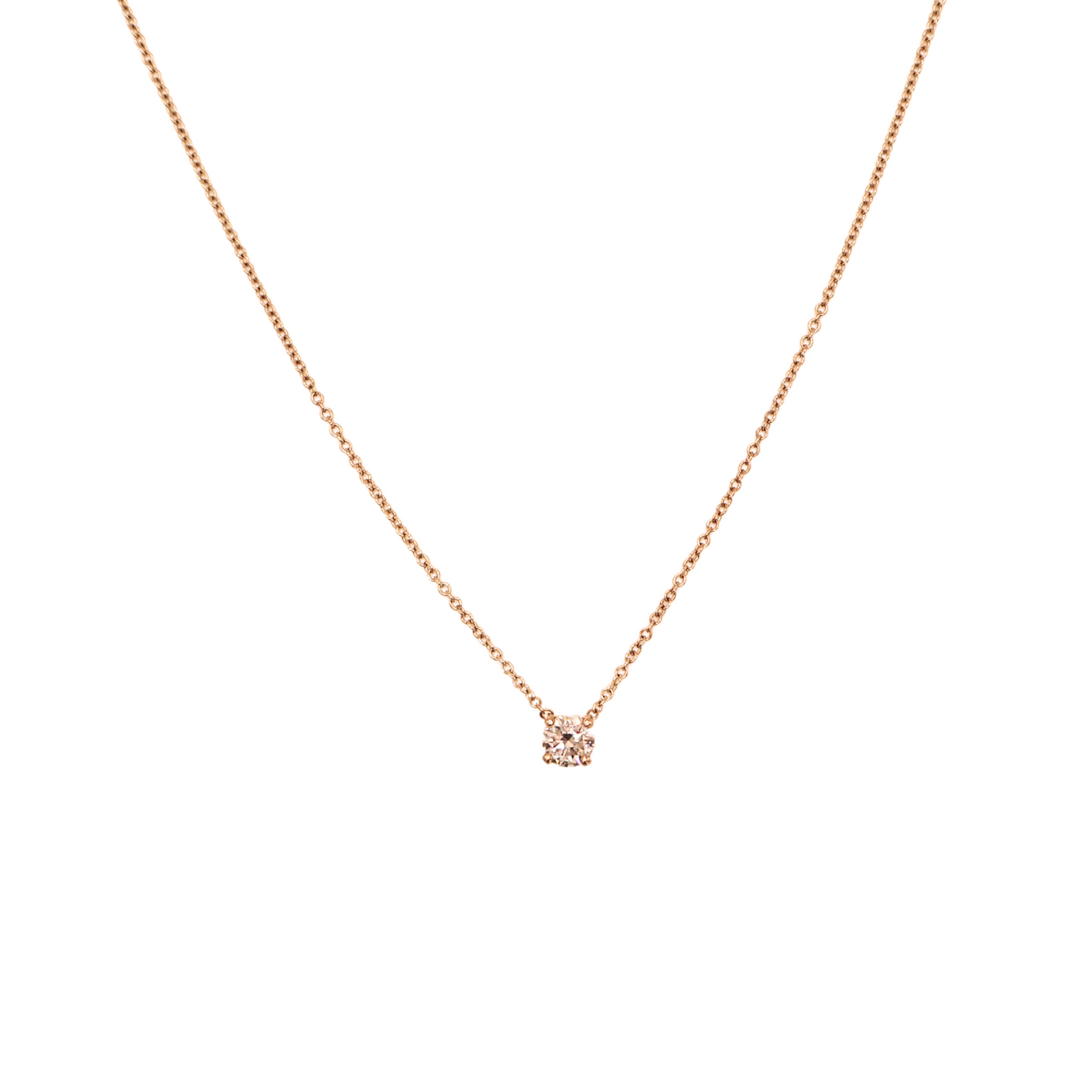 PS necklace GIA J I2 0.31 carat yellow gold