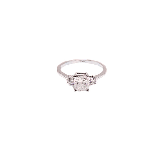 RAD ring white gold 0.99 carat