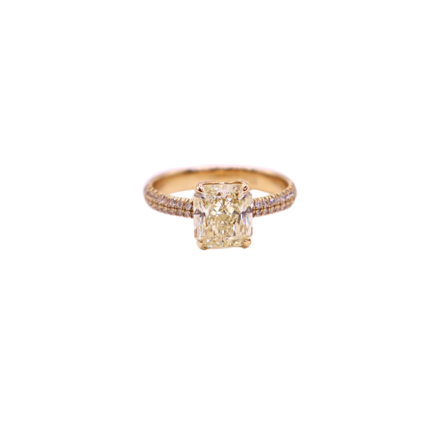 Radian ring yellow gold 2.32 ct fancy color