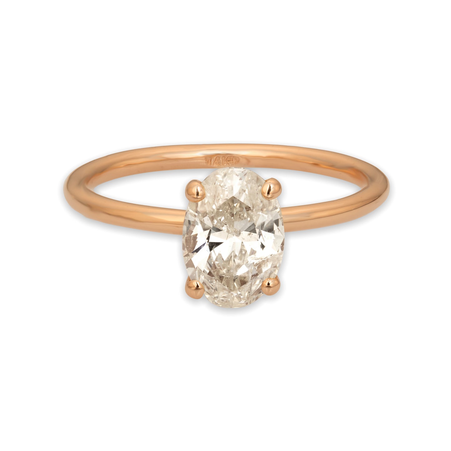 Rose gold ring oval 1.08 carat