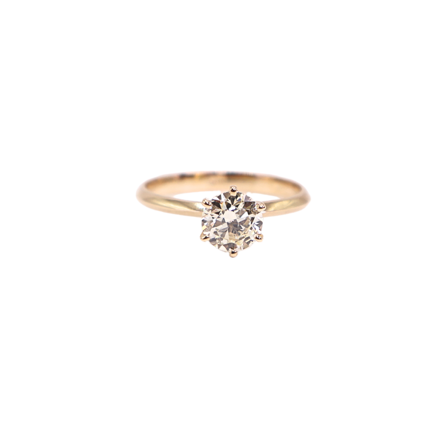 Round ring yellow gold 1.01 carat