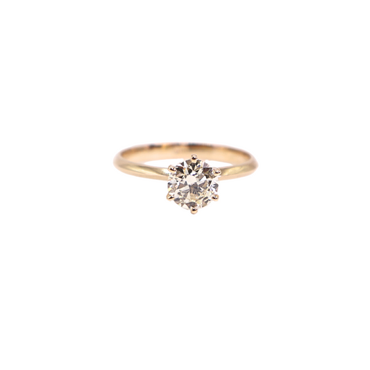 Round ring yellow gold 1.01 carat
