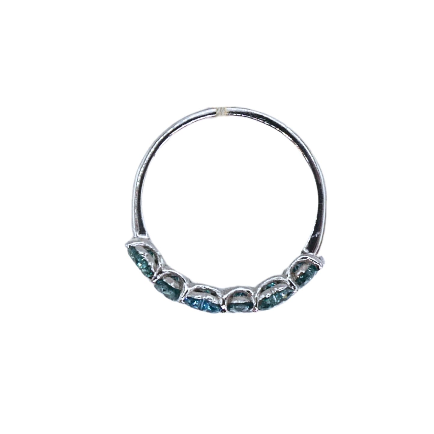 White gold ring with 6 blue colored diamonds 1.34carat