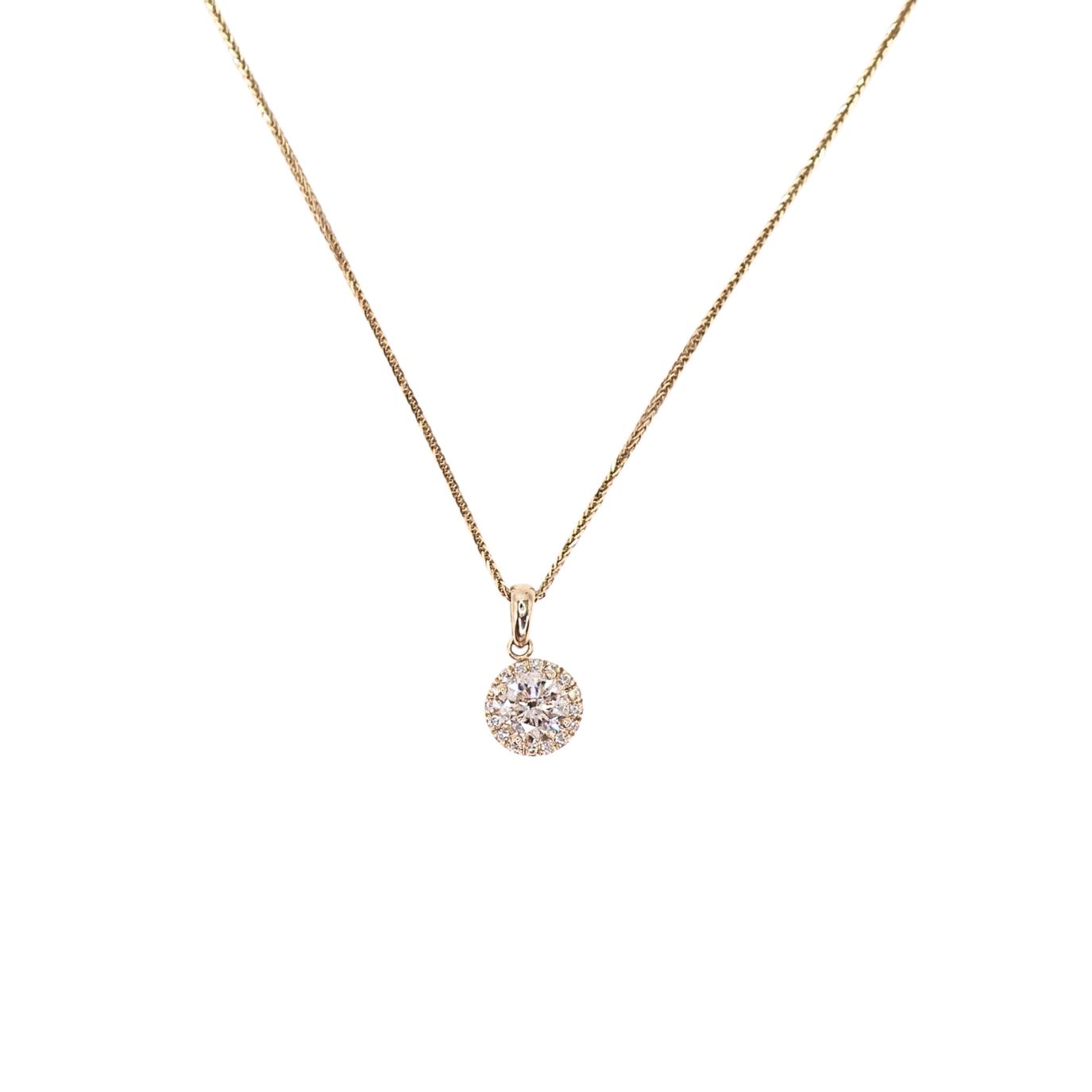 Yellow Round Pendant 1.02+0.16 Carat