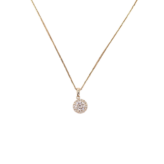 Yellow Round Pendant 1.02+0.16 Carat