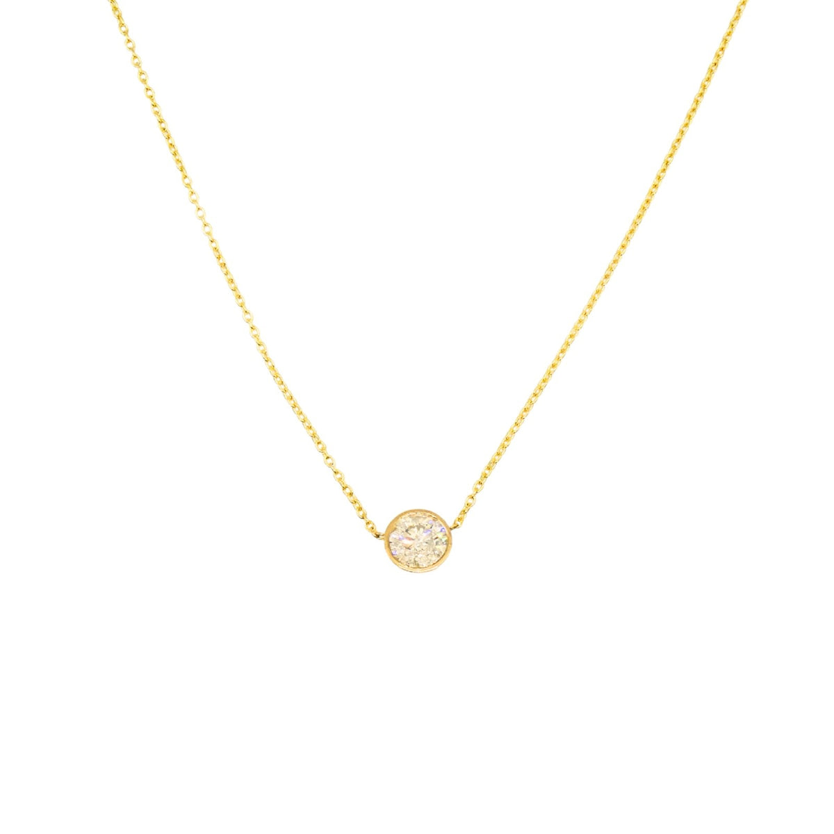 Yellow gold necklace BR 1 carat