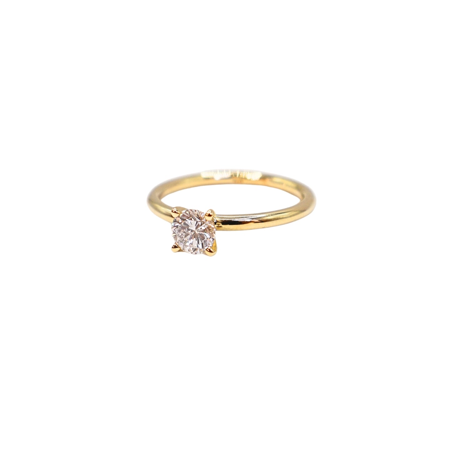 Yellow gold ring BR 0.45 carat GIA E I2
