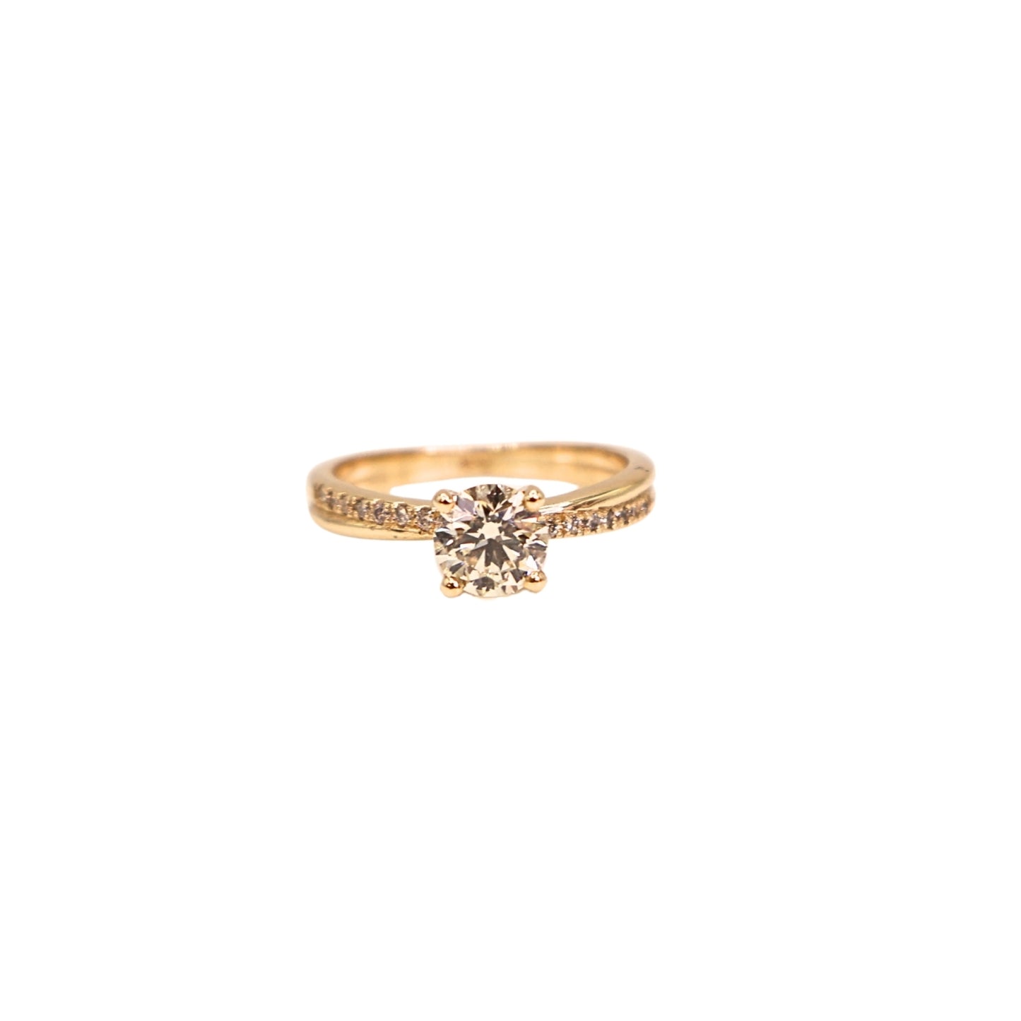 Yellow gold ring BR GIA N VVS2 0.76 carat