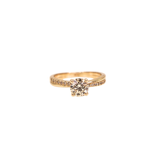 Yellow gold ring BR GIA N VVS2 0.76 carat
