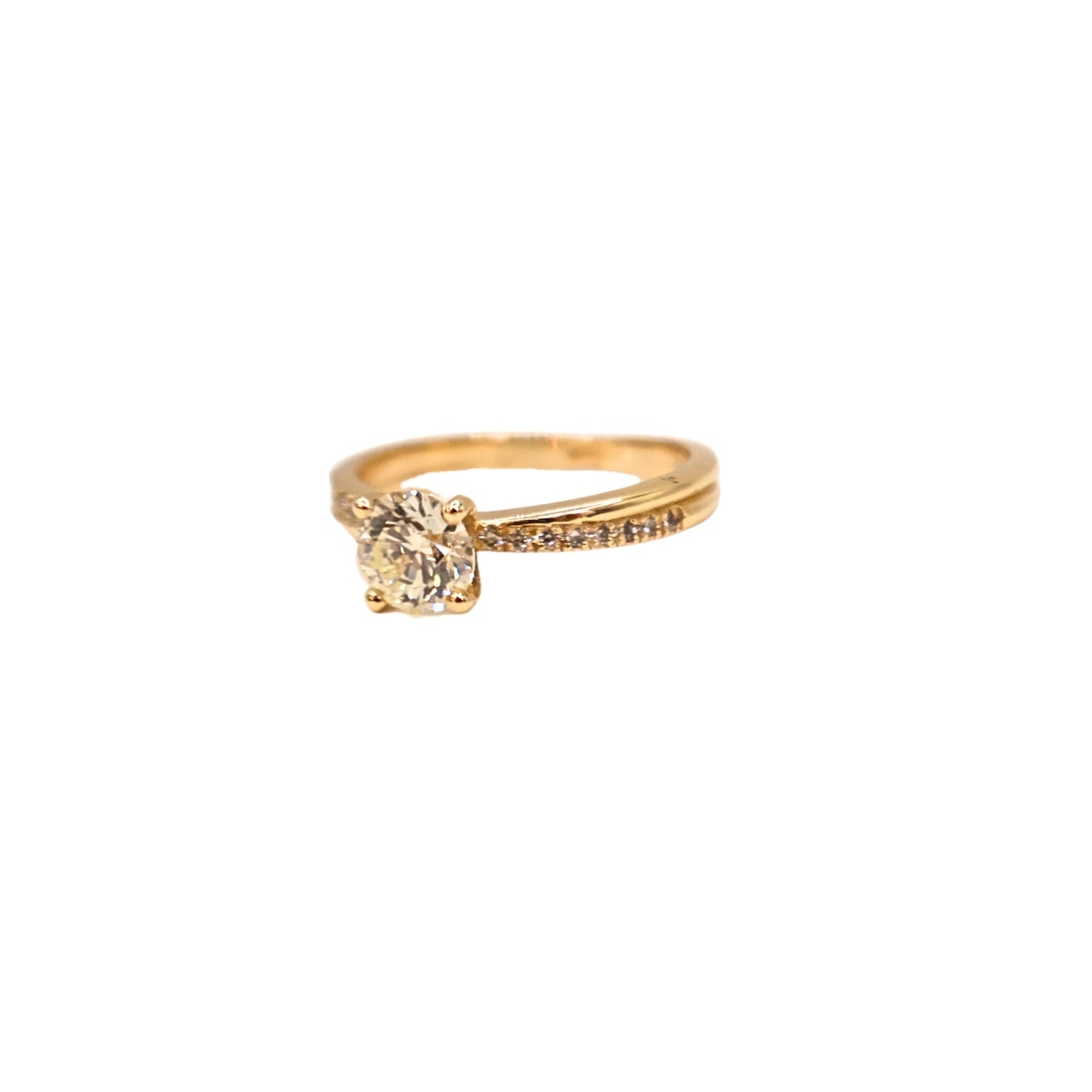 Yellow gold ring BR GIA N VVS2 0.76 carat