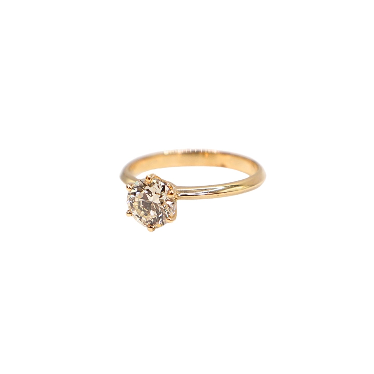 Yellow gold ring BR GIA O SI1 1.01 carat