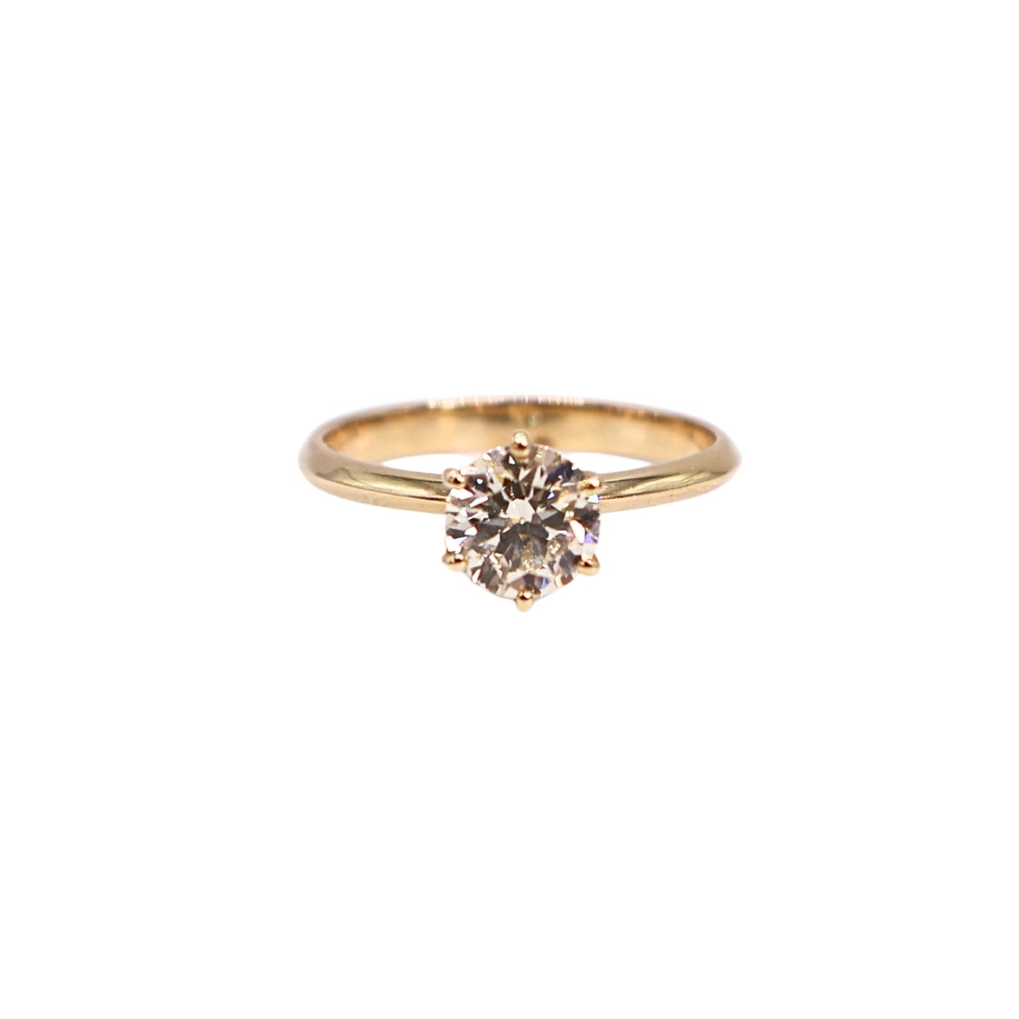 Yellow gold ring BR GIA O SI1 1.01 carat