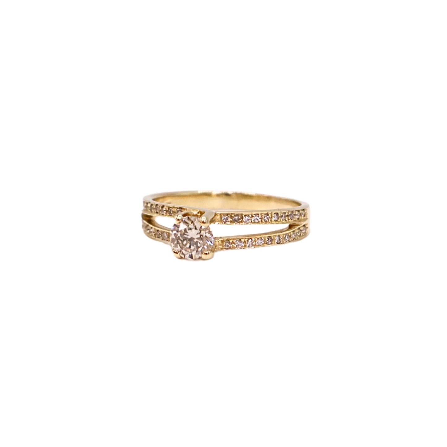 Yellow gold ring BR with 2 stripes 0 (1).45 carat