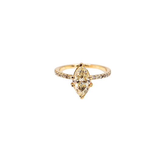 Yellow gold ring MQ 1.19  carat