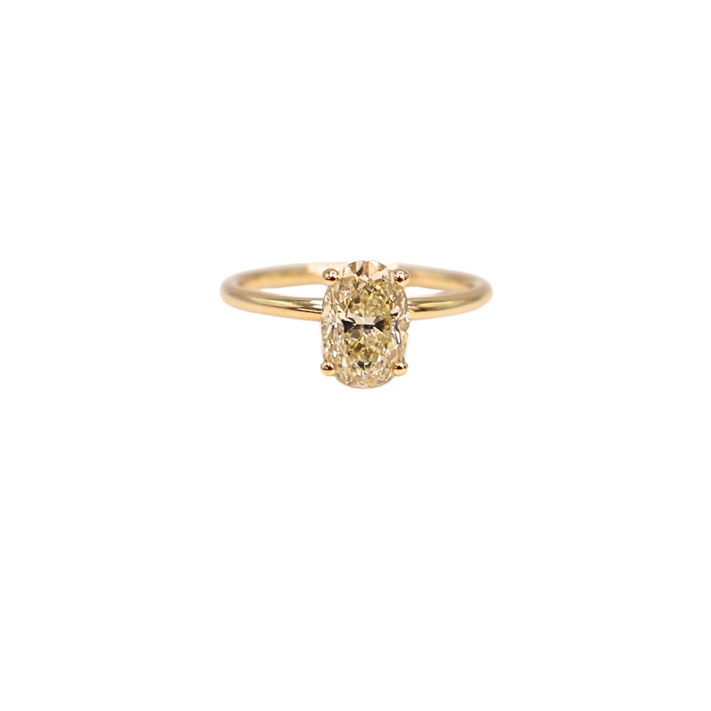 Yellow gold ring OVAL GIA W SI2 1.14 carat