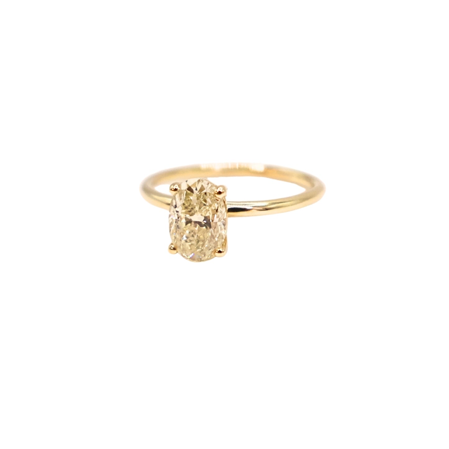 Yellow gold ring OVAL GIA W SI2 1.14 carat