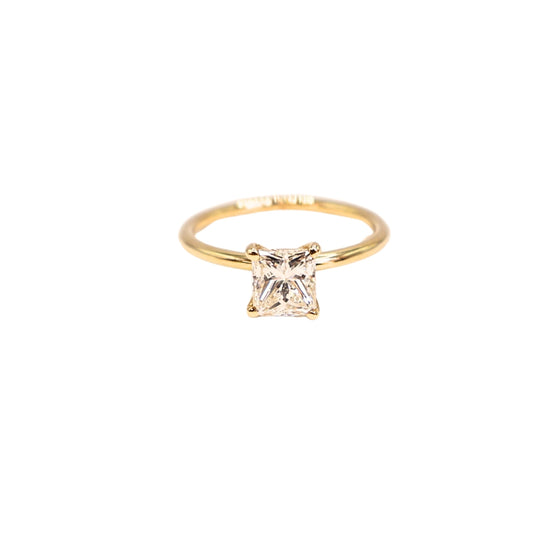 Yellow gold ring RAD 0.94 carat GIA J SI1