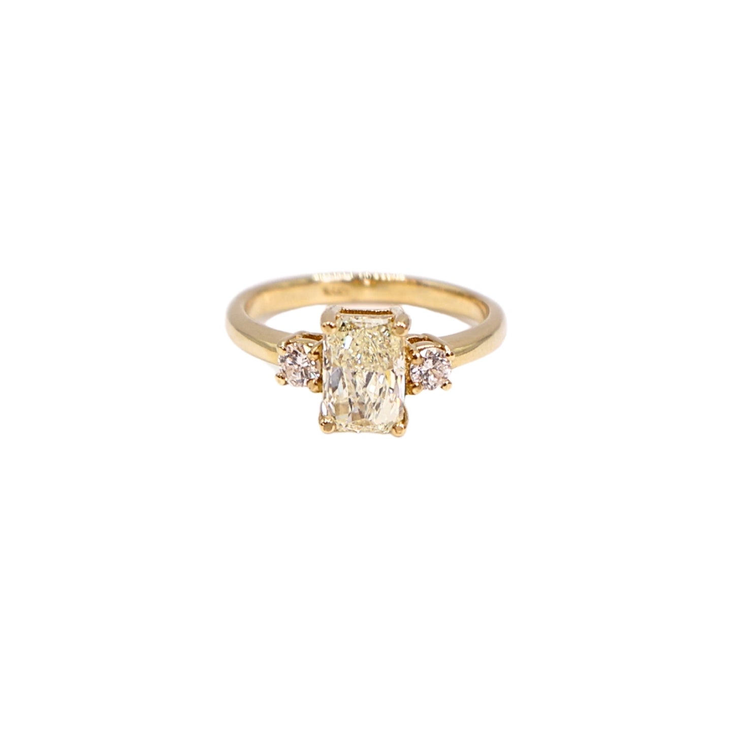 Yellow gold ring RAD 1.12 carat
