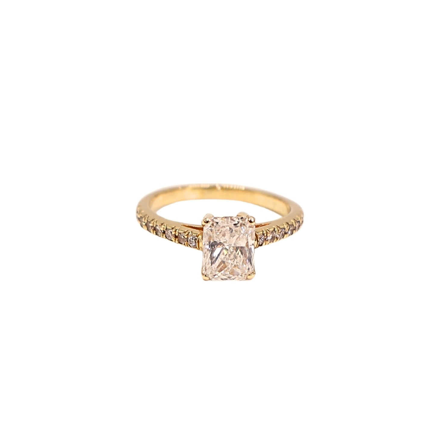 Yellow gold ring RAD 1.09 carat