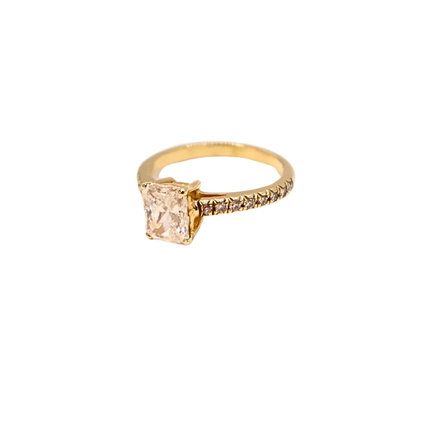 Yellow gold ring RAD 1.09 carat