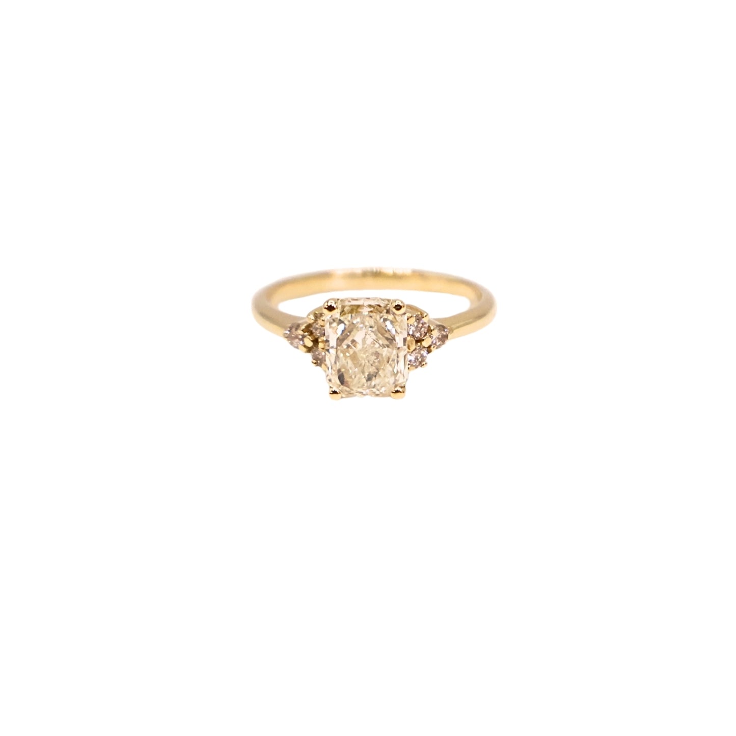 Yellow gold ring RAD GIA K VS2 1.00 carat