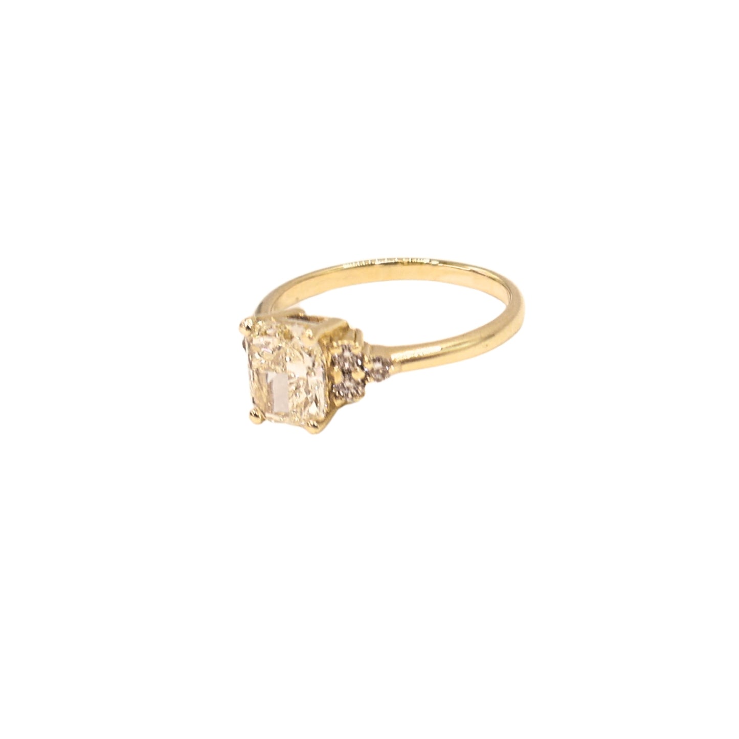 Yellow gold ring RAD GIA K VS2 1.00 carat