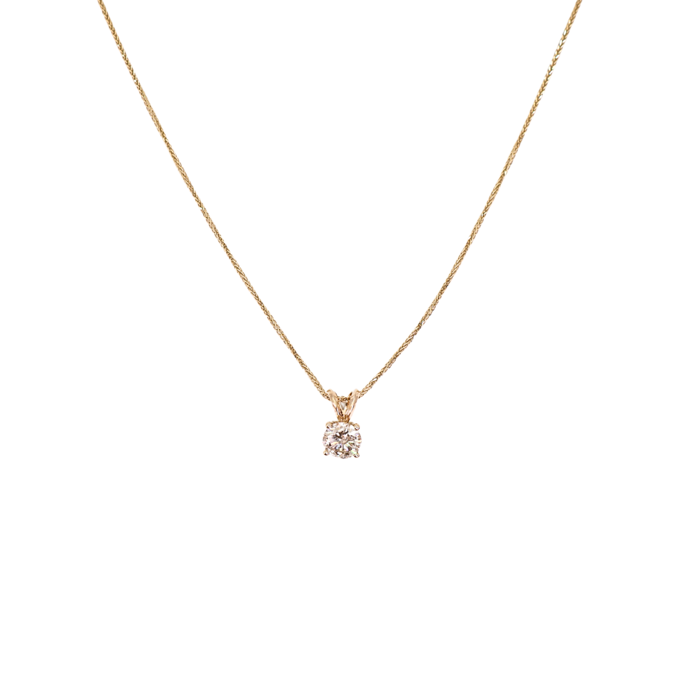 Yellow gold round pendant 1.20 carat